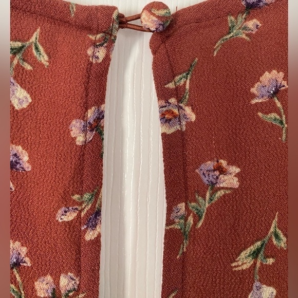 AMERICAN Eagle Floral Print Long Sleeve Romper Size XS - Picture 7 of 8